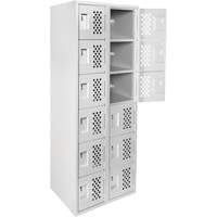 Clean Line Lockerettes, 6 -tier, Bank of 2, 18" x 72" x 12", Steel Oxymax Inc