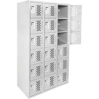 Clean Line Lockerettes, 6 -tier, Bank of 3, 18" x 72" x 12", Steel Oxymax Inc