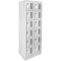 Clean-Line Perforated Lockerette, 6 -tier, Bank of 2, 12" x 72" x 12", Steel Oxymax Inc