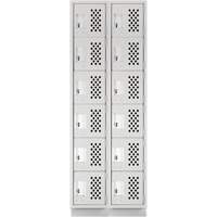 Clean-Line Perforated Lockerette, 6 -tier, Bank of 2, 12" x 72" x 12", Steel Oxymax Inc