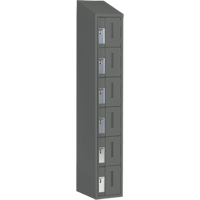 Concorde Heavy-Duty Lockers, 6 -tier, 12" x 18" x 78", Steel, Charcoal, Welded (Assembled) Oxymax Inc