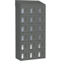 Concorde Heavy-Duty Lockers, 6 -tier, Bank of 3, 36" x 18" x 78", Steel, Charcoal, Welded (Assembled) Oxymax Inc