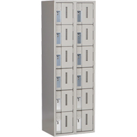 Concorde Heavy-Duty Lockers, 6 -tier, Bank of 2, 24" x 18" x 72", Steel, Grey, Welded (Assembled) Oxymax Inc