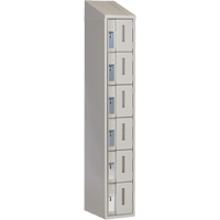 Concorde Heavy-Duty Lockers, 6 -tier, 12" x 18" x 78", Steel, Grey, Welded (Assembled) Oxymax Inc