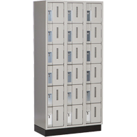Concorde Heavy-Duty Lockers, 6 -tier, Bank of 3, 36" x 18" x 76", Steel, Grey, Welded (Assembled) Oxymax Inc