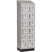 Concorde Heavy-Duty Lockers, 6 -tier, Bank of 2, 24" x 18" x 82", Steel, Grey, Welded (Assembled) Oxymax Inc