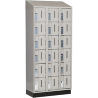 Concorde Heavy-Duty Lockers, 6 -tier, Bank of 3, 36" x 18" x 82", Steel, Grey, Welded (Assembled) Oxymax Inc