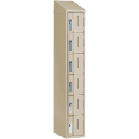 Concorde Heavy-Duty Lockers, 6 -tier, 12" x 18" x 78", Steel, Beige, Welded (Assembled) Oxymax Inc