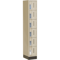 Concorde Heavy-Duty Lockers, 6 -tier, 12" x 18" x 76", Steel, Beige, Welded (Assembled) Oxymax Inc