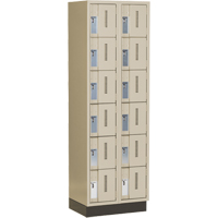 Concorde Heavy-Duty Lockers, 6 -tier, Bank of 2, 24" x 18" x 76", Steel, Beige, Welded (Assembled) Oxymax Inc