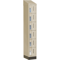 Concorde Heavy-Duty Lockers, 6 -tier, 12" x 18" x 82", Steel, Beige, Welded (Assembled) Oxymax Inc