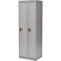Lockers, Bank of 2, 24" x 18" x 72", Steel, Grey, Knocked Down Oxymax Inc