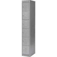 Lockers, 6 -tier, 12" x 18" x 72", Steel, Grey, Knocked Down Oxymax Inc