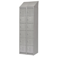 Lockers, 6 -tier, Bank of 2, 24" x 18" x 82", Steel, Grey, Knocked Down Oxymax Inc
