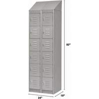 Lockers, 6 -tier, Bank of 2, 24" x 18" x 82", Steel, Grey, Knocked Down Oxymax Inc