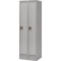 Lockers, Bank of 2, 24" x 18" x 76", Steel, Grey, Knocked Down Oxymax Inc