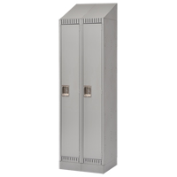 Lockers, Bank of 2, 24" x 18" x 86", Steel, Grey, Knocked Down Oxymax Inc
