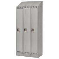 Lockers, Bank of 3, 36" x 18" x 86", Steel, Grey, Knocked Down Oxymax Inc