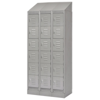 Lockers, 6 -tier, Bank of 3, 36" x 18" x 86", Steel, Grey, Knocked Down Oxymax Inc