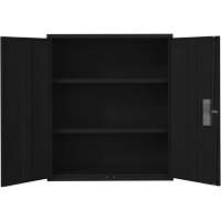Lo-Boy Storage Cabinet, Steel, 2 Shelves, 42" H x 36" W x 18" D, Black Oxymax Inc