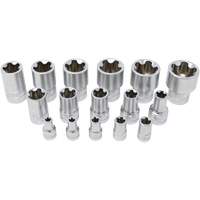 5-Point EPR Torx Socket Set, 16 Pieces, 1/4"/3/8"/1/2" Drive Size Oxymax Inc