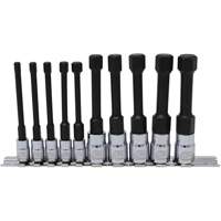 Metric Hex Socket Bit Set with Reduced Shank, 10 Pieces, 1/4"/3/8" Drive Size Oxymax Inc