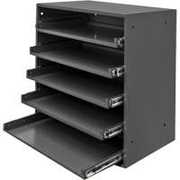 Compartment Box Cabinet, Steel, 5 Slots, 20-1/2" W x 12-1/2" D x 21" H, Grey Oxymax Inc