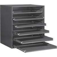 Compartment Box Cabinet, Steel, 6 Slots, 20-5/16" W x 15-15/16" D x 21-7/8" H, Grey Oxymax Inc