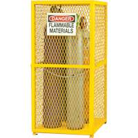 Gas Cylinder Storage Cabinet, 9 Cylinder Capacity, 30" W x 30" D x 71-3/4" H, Yellow Oxymax Inc