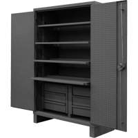 Armoire tr&egrave;s robuste avec tablettes coulissantes, Acier, 4 Tablettes, 78" h x 48" la x 24" P, Gris Oxymax Inc