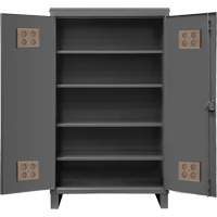 Armoire ext&eacute;rieure robuste, Acier, 4 Tablettes, 78" h x 48" la x 24" P, Gris Oxymax Inc