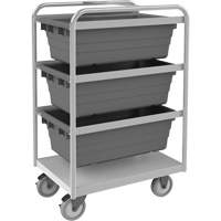 Mobile Tub Rack, Double-sided, 3 bins, 26" W x 18" D x 42" H Oxymax Inc