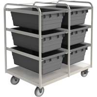 Mobile Tub Rack, Double-sided, 6 bins, 26" W x 36" D x 42" H Oxymax Inc