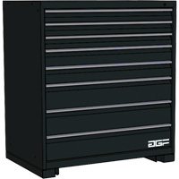 Modular Drawer Cabinet, 8 Drawers, 48" W x 24" D x 40" H, Black Oxymax Inc
