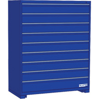 Modular Drawer Cabinet, 9 Drawers, 24" W x 24" D x 60" H, Blue Oxymax Inc