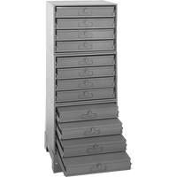 Armoire de rangement modulaire avec tiroirs, Acier, 12 tiroirs, 20-3/8" x 16" x 60-1/8", Gris FN372 | Oxymax Inc