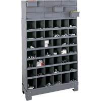 Unité de stockage modulaire pour petites pièces, Acier, 18 tiroirs, 33-3/4" x 12-1/4" x 58-5/8", Gris FN373 | Oxymax Inc