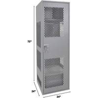 Casier pour &eacute;quipement avec porte, Acier, 24" la x 24" p x 72" h, Gris Oxymax Inc