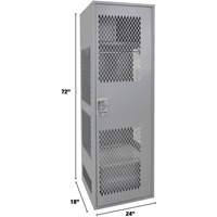 Casier pour &eacute;quipement avec porte, Acier, 24" la x 18" p x 72" h, Gris Oxymax Inc