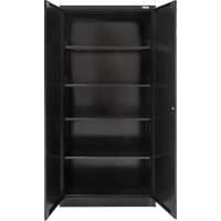 Hi-Boy Storage Cabinet, Steel, 4 Shelves, 72" H x 36" W x 18" D, Black Oxymax Inc