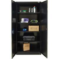 Hi-Boy Storage Cabinet, Steel, 4 Shelves, 72" H x 36" W x 18" D, Black Oxymax Inc