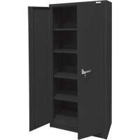 Storage Cabinet, Steel, 4 Shelves, 66" H x 30" W x 15" D, Black Oxymax Inc