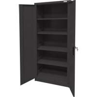 Storage Cabinet, Steel, 4 Shelves, 66" H x 30" W x 15" D, Black Oxymax Inc