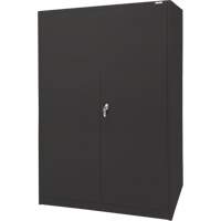 Armoire d'entreposage, Acier, 4 Tablettes, 78" h x 48" la x 24" P, Noir Oxymax Inc