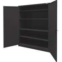Armoire d'entreposage, Acier, 4 Tablettes, 78" h x 48" la x 24" P, Noir Oxymax Inc
