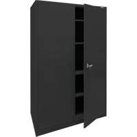 Armoire d'entreposage, Acier, 4 Tablettes, 78" h x 48" la x 24" P, Noir Oxymax Inc