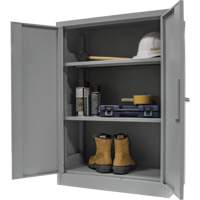 Armoire de rangement &agrave; hauteur de comptoir, Acier, 2 Tablettes, 42" h x 30" la x 15" P, Gris Oxymax Inc