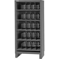 Heavy-Duty Open Front Cabinet with Dividers, Steel, 0 Drawers, 36" x 24" x 78", Grey Oxymax Inc