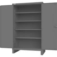 Cabinet with Recessed Pegboard Doors, Steel, 4 Shelves, 78" H x 48" W x 30" D, Grey Oxymax Inc
