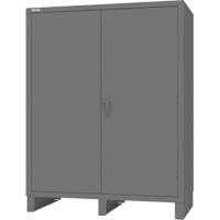 Cabinet with Recessed Doors, Steel, 4 Shelves, 78" H x 60" W x 30" D, Grey Oxymax Inc